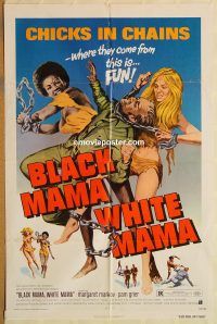 y120 BLACK MAMA WHITE MAMA one-sheet movie poster '72 blaxploitation!