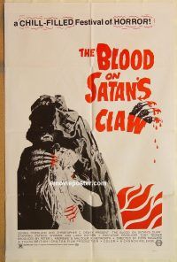 y133 BLOOD ON SATAN'S CLAW one-sheet movie poster '71 Andrews, Wymark