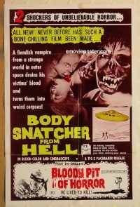 y467 GOKE, BODY SNATCHER FROM HELL/BLOODY PIT OF HORROR one-sheet movie poster '70s
