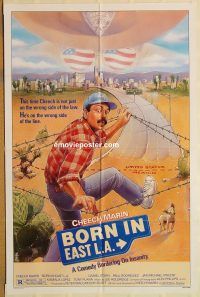 y142 BORN IN EAST LA one-sheet movie poster '87 Cheech Marin, Stern