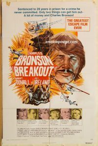 y150 BREAKOUT one-sheet movie poster '75 Charles Bronson, Robert Duvall