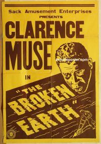 y156 BROKEN EARTH one-sheet movie poster '39 Clarence Muse, all-black cast!