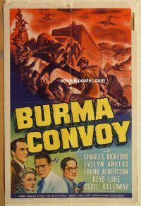 y168 BURMA CONVOY one-sheet movie poster '41 Charles Bickford, Ankers