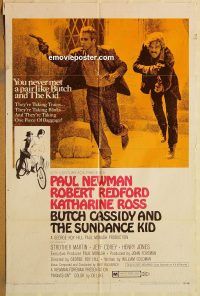 y170 BUTCH CASSIDY & THE SUNDANCE KID style B one-sheet movie poster '69
