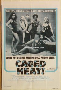 y174 CAGED HEAT one-sheet movie poster '74 Jonathan Demme prison sex!