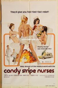y179 CANDY STRIPE NURSES one-sheet movie poster '74 hospital sex, Solie art!
