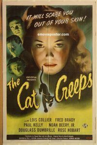 y196 CAT CREEPS one-sheet movie poster '46 Lois Collier