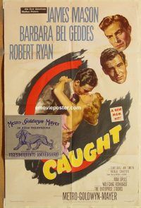 y201 CAUGHT one-sheet movie poster '49 James Mason, film noir!