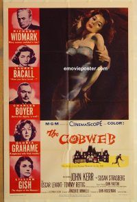 y228 COBWEB one-sheet movie poster '55 Richard Widmark, sexy film noir!