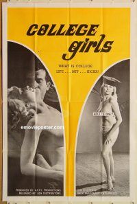 y230 COLLEGE GIRLS one-sheet movie poster '70 school sexploitation!