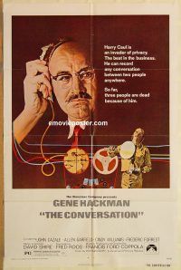 y237 CONVERSATION one-sheet movie poster '74 Gene Hackman, Coppola