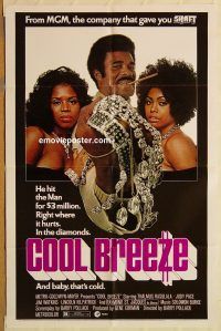 y239 COOL BREEZE one-sheet movie poster '72 blaxploitation, he hit the Man!