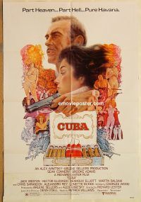 y255 CUBA one-sheet movie poster '79 Sean Connery, Adams