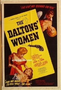 y262 DALTONS' WOMEN one-sheet movie poster '50 Tom Neal, Pamela Blake