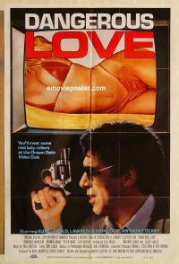 y264 DANGEROUS LOVE one-sheet movie poster '88 sexy video dating murder!