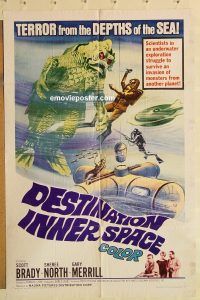 y297 DESTINATION INNER SPACE one-sheet movie poster '66 Scott Brady