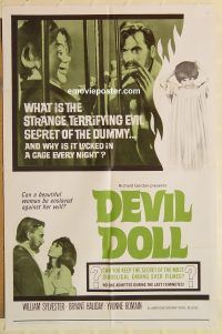 y303 DEVIL DOLL one-sheet movie poster '64 William Sylvester, Haliday