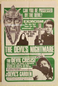 y308 DEVIL'S NIGHTMARE /IN THE DEVIL'S GARDEN one-sheet movie poster '72