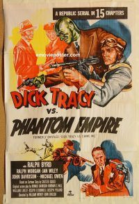 y313 DICK TRACY VS CRIME INC one-sheet movie poster R52 Ralph Byrd, serial