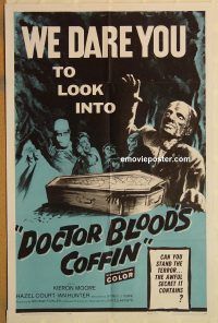 y316 DOCTOR BLOOD'S COFFIN one-sheet movie poster '61 cool horror!