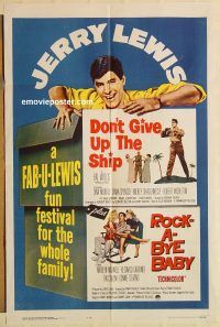 y318 DON'T GIVE UP THE SHIP/ROCK-A-BYE BABY one-sheet movie poster '63