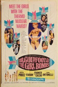 y321 DR GOLDFOOT & THE GIRL BOMBS one-sheet movie poster '66 AIP