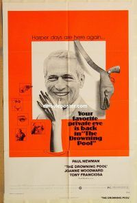 y332 DROWNING POOL one-sheet movie poster '75 Paul Newman, Woodward