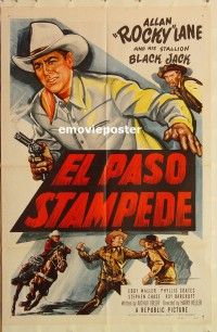 y338 EL PASO STAMPEDE one-sheet movie poster '53 Allan Rocky Lane