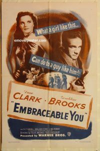 y342 EMBRACEABLE YOU one-sheet movie poster '48 Dane Clark, Geraldine Brooks