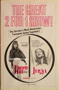 y362 FANNY HILL /INGA one-sheet movie poster '70s sexploitation!