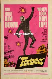 y365 FANTOMAS one-sheet movie poster '66 Jean Marais, French