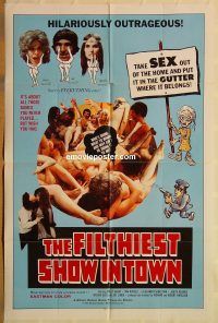 y379 FILTHIEST SHOW IN TOWN one-sheet movie poster '73 SEX: home to gutter!