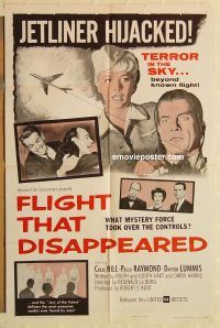 y404 FLIGHT THAT DISAPPEARED one-sheet movie poster '61 jetliner hijacked!