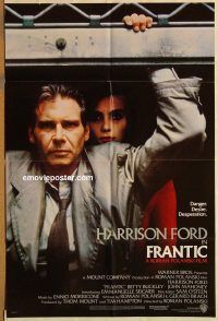 y421 FRANTIC one-sheet movie poster '88 Roman Polanski, Harrison Ford