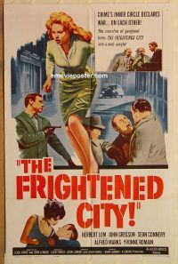 y426 FRIGHTENED CITY one-sheet movie poster '62 Sean Connery