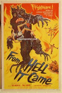 y432 FROM HELL IT CAME one-sheet movie poster '57 tree monster!