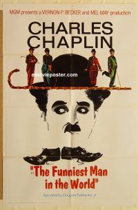 y436 FUNNIEST MAN IN THE WORLD one-sheet movie poster '67 Charlie Chaplin