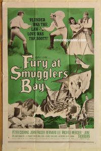 y438 FURY AT SMUGGLERS' BAY one-sheet movie poster '61 Peter Cushing