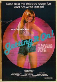 y444 GETTING IT ON one-sheet movie poster '83 stripped down fun!