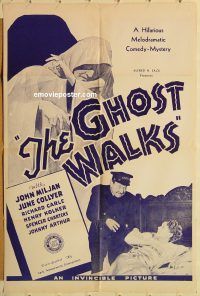 y447 GHOST WALKS one-sheet movie poster R40s great image!
