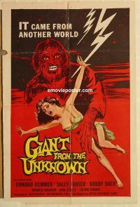 y449 GIANT FROM THE UNKNOWN one-sheet movie poster '58 creeping terror!
