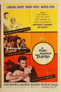 y452 GIRL NAMED TAMIKO one-sheet movie poster '62 Laurence Harvey, Nuyen