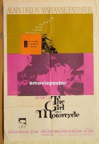 y453 GIRL ON A MOTORCYCLE one-sheet movie poster '68 Marianne Faithfull