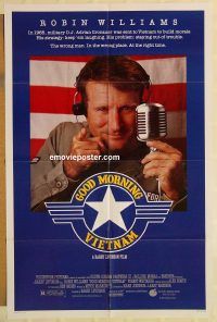 y472 GOOD MORNING VIETNAM one-sheet movie poster '87 Robin Williams