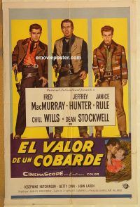 y488 GUN FOR A COWARD Spanish/US one-sheet movie poster '56 Fred MacMurray
