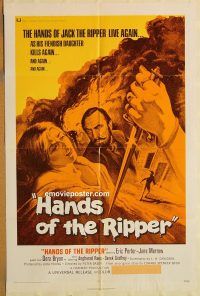 y500 HANDS OF THE RIPPER one-sheet movie poster '72 Hammer horror!
