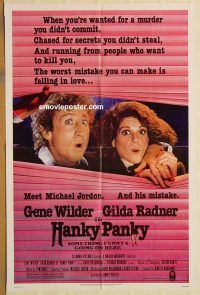 y501 HANKY PANKY one-sheet movie poster '82 Gene Wilder, Gilda Radner
