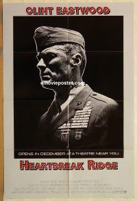 y508 HEARTBREAK RIDGE advance one-sheet movie poster '86 Eastwood