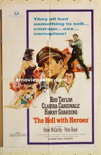 y511 HELL WITH HEROES one-sheet movie poster '68 Rod Taylor