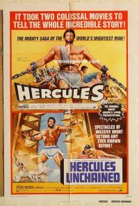 y515 HERCULES /HERCULES UNCHAINED one-sheet movie poster '73 Reeves